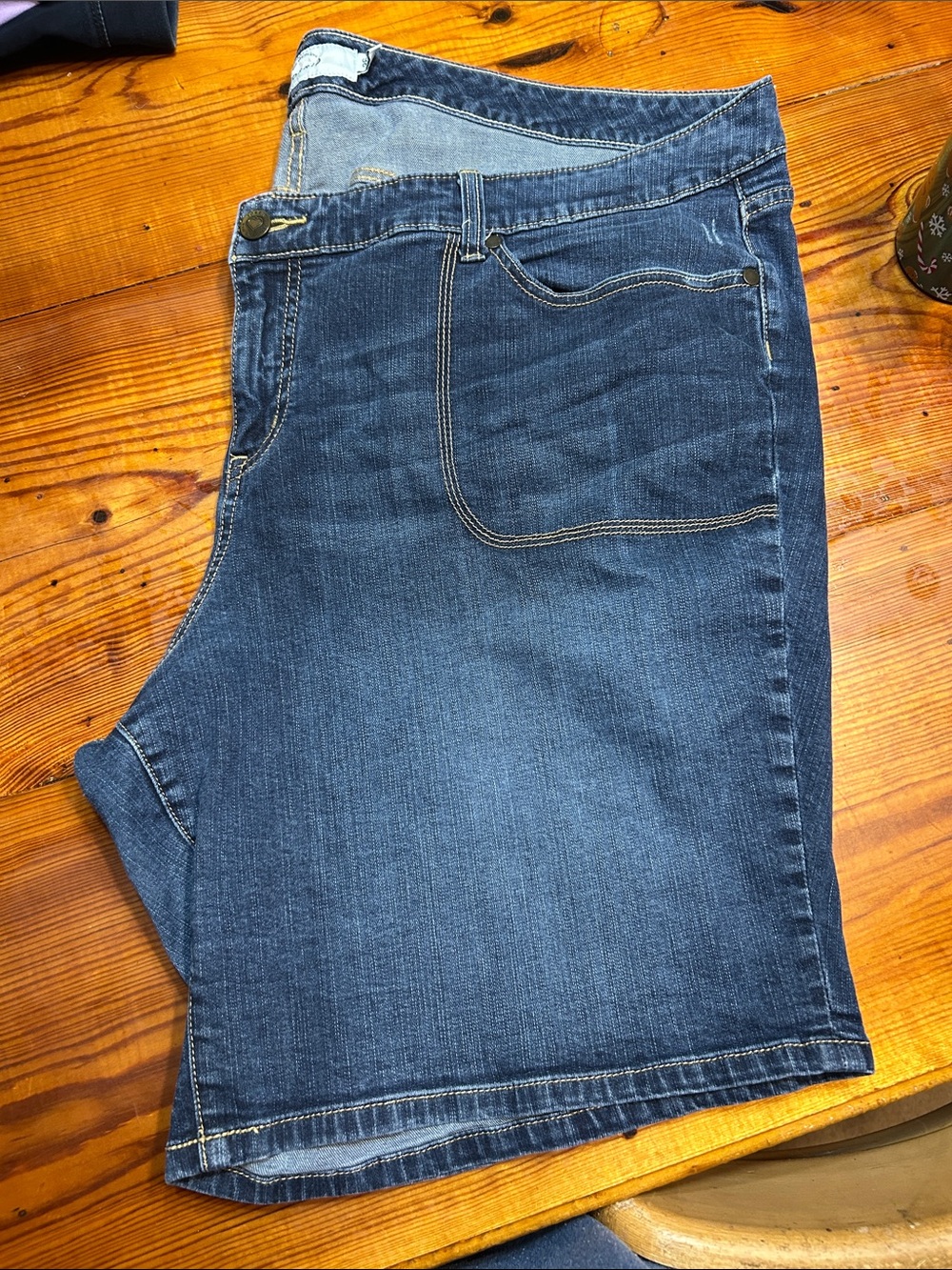 Women’s Dark Blue Denim Bermuda Shorts